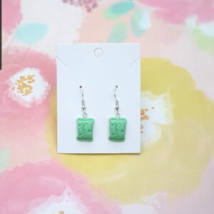 green sweet earrings fun gift