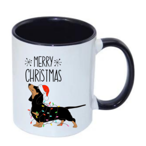 Fun Christmas mug with sausage dog gift